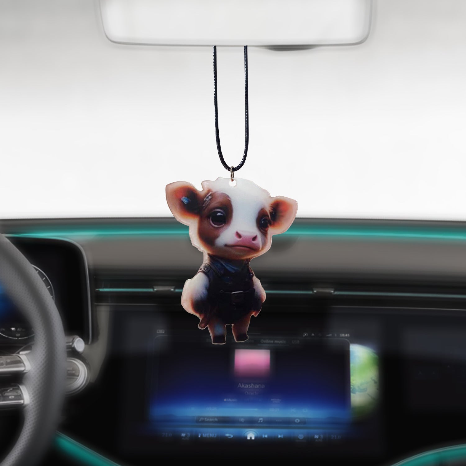 Wholesale Cartoon Highland Cattle Decorative Acrylic Flat Pendant